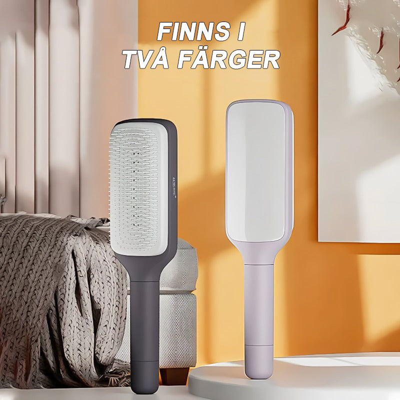 Självrengörande infällbar antistatisk massagekam