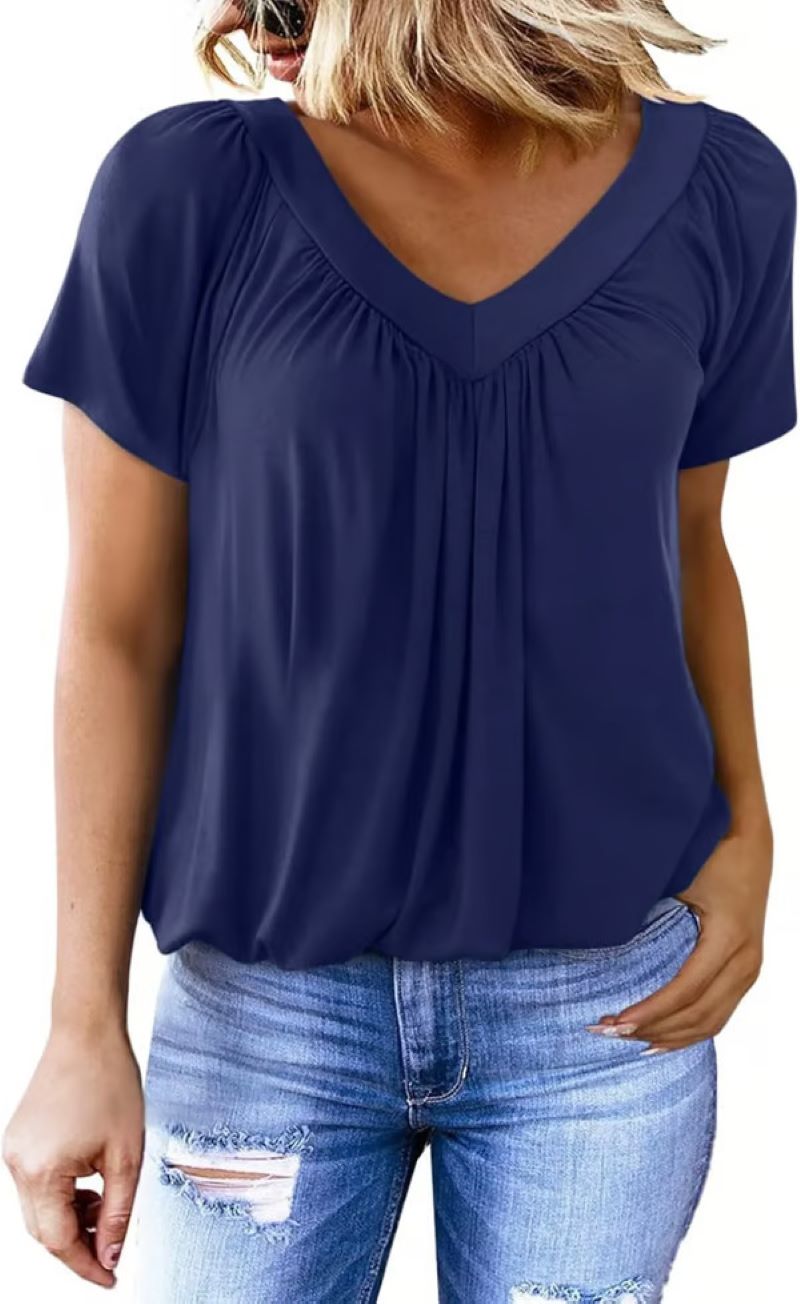 ✨Dam casual kortärmade t-shirts med v-ringning