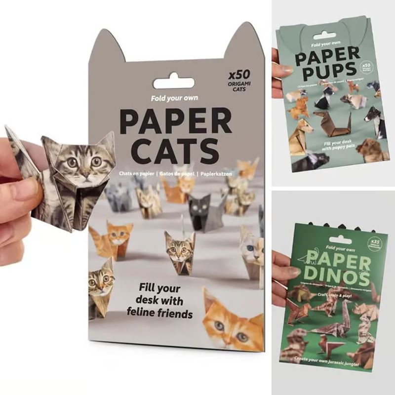 🐱 Papier pliable 5 minutes (50 pièces) : sans colle ni ciseaux