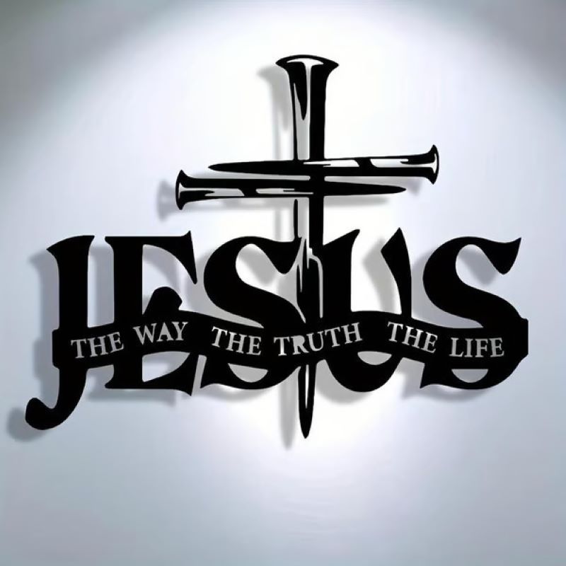 Jesus & Korset Vägen Sanningen Livet Metallväggkonst