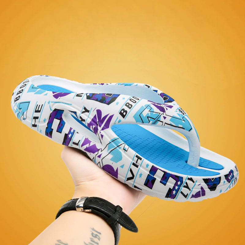Bekväma sommarflip-flops med tjocka sulor