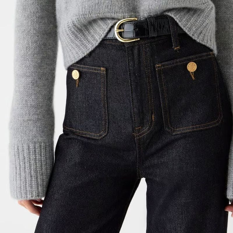 👖Högmidjade, lösa, vida byxor