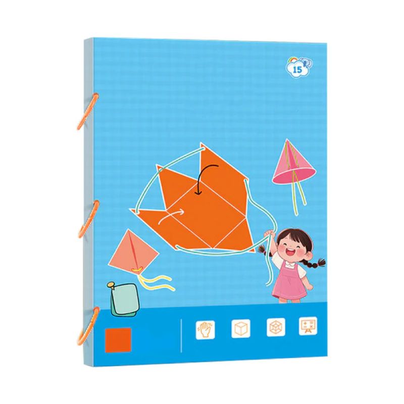 🔥Bästa presenten👶✨Dragsnöre 3D-geometri lärobok