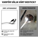 Set med 4 eller 6 matskedar i rostfritt stål