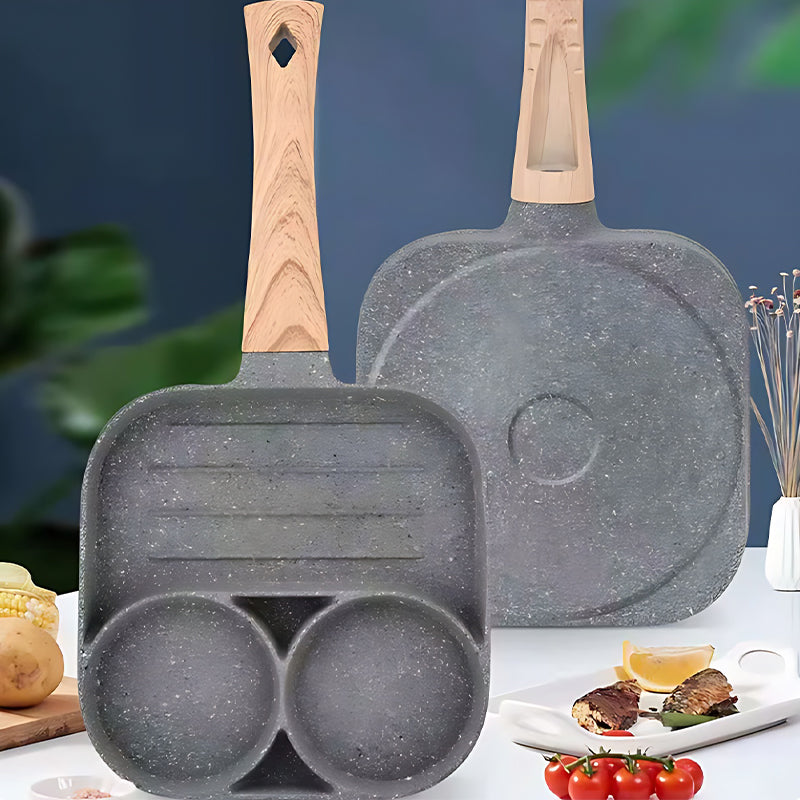 Fyra håls äggpanna, frukostomelett hushållsstekpanna non-stick panna