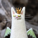 Handgjord ullfilt storögd panikslagen konstig person — Quirky Plush Pal