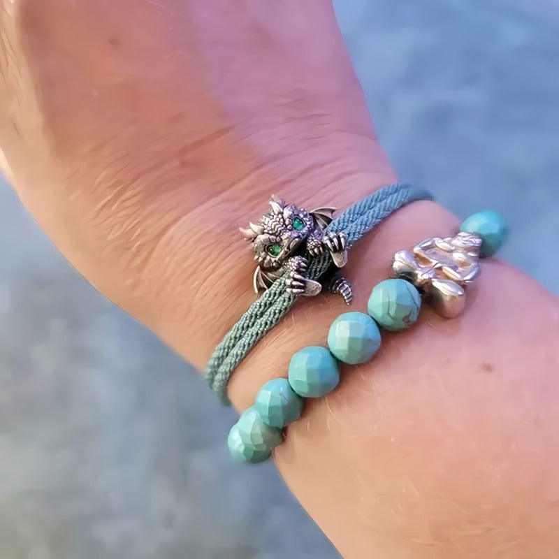 🐲🎁Söt Silver Dragon Armband