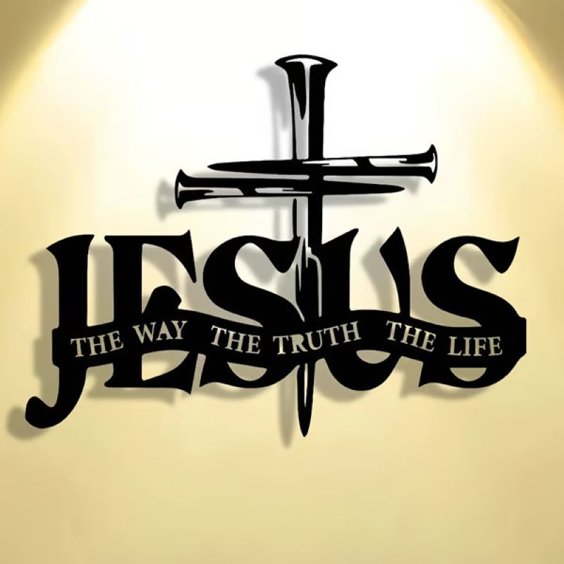 Jesus & Korset Vägen Sanningen Livet Metallväggkonst