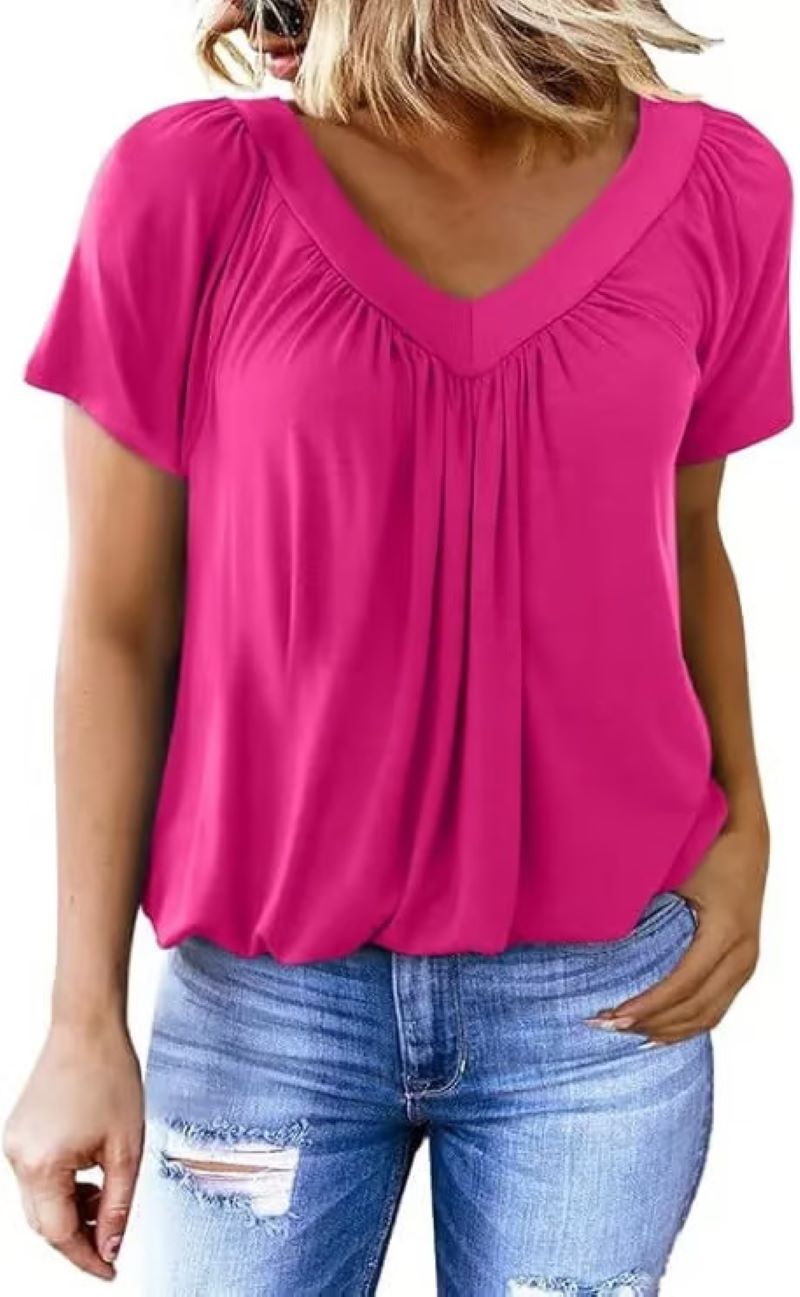 ✨Dam casual kortärmade t-shirts med v-ringning