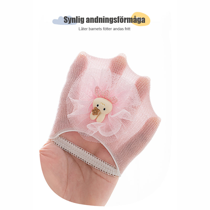 Babykammad bomull Svettabsorberande anti-slip båtstrumpor (2 par)