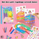 Creative Rainbow Scratch Art vykortsset för barn