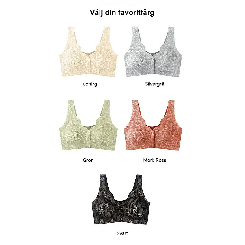 Bekväm och bekväm bh med framknapp