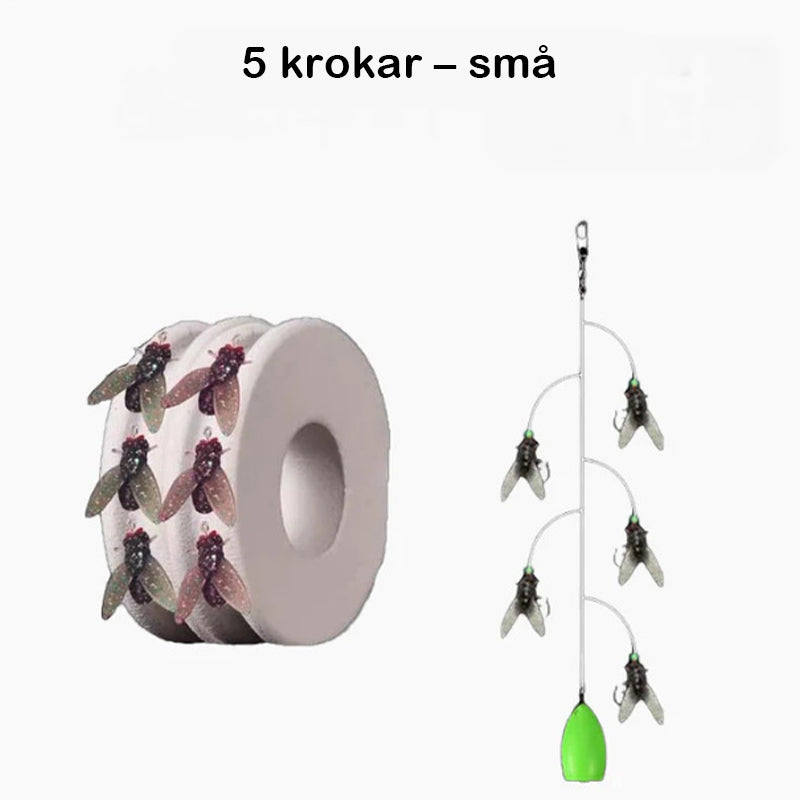Konstflugfiskeset med flera krokar