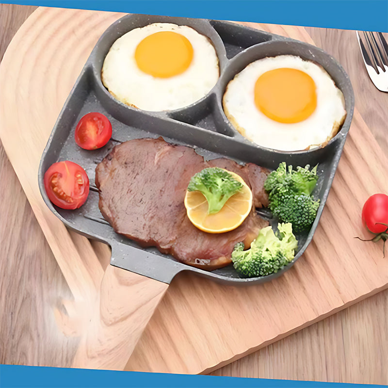 Fyra håls äggpanna, frukostomelett hushållsstekpanna non-stick panna