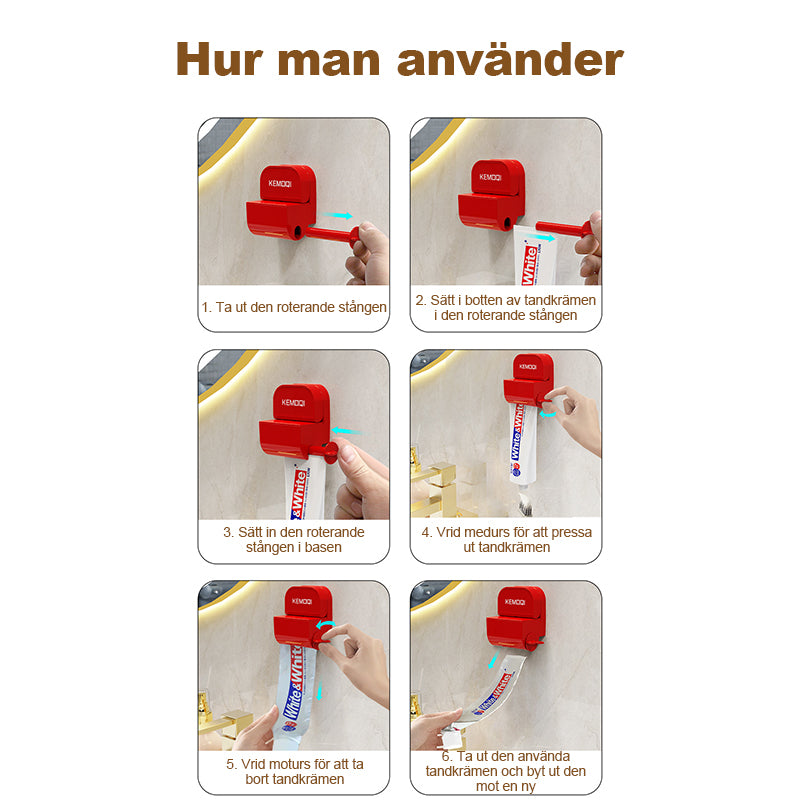 Väggmonterad tandkrämspressare