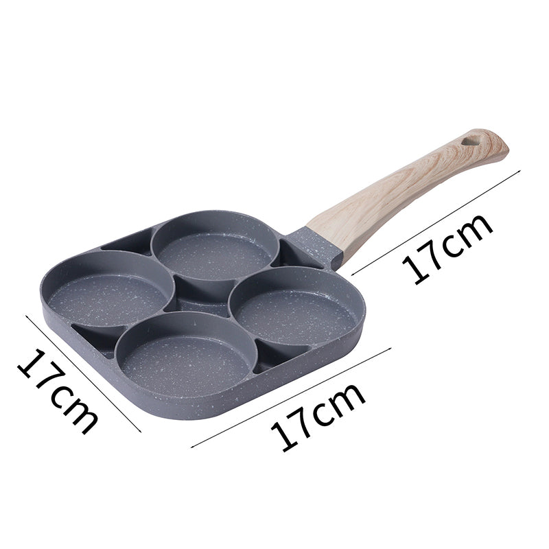 Fyra håls äggpanna, frukostomelett hushållsstekpanna non-stick panna