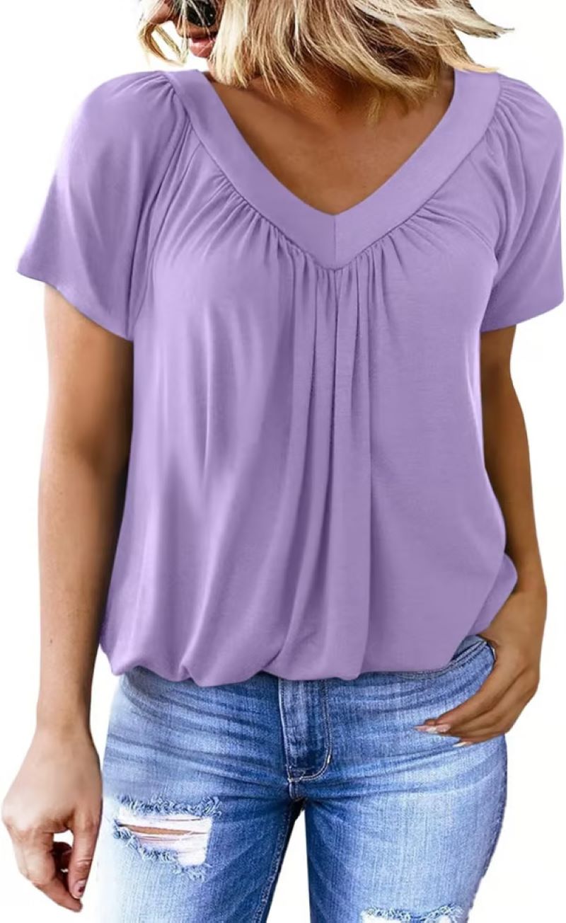 ✨Dam casual kortärmade t-shirts med v-ringning