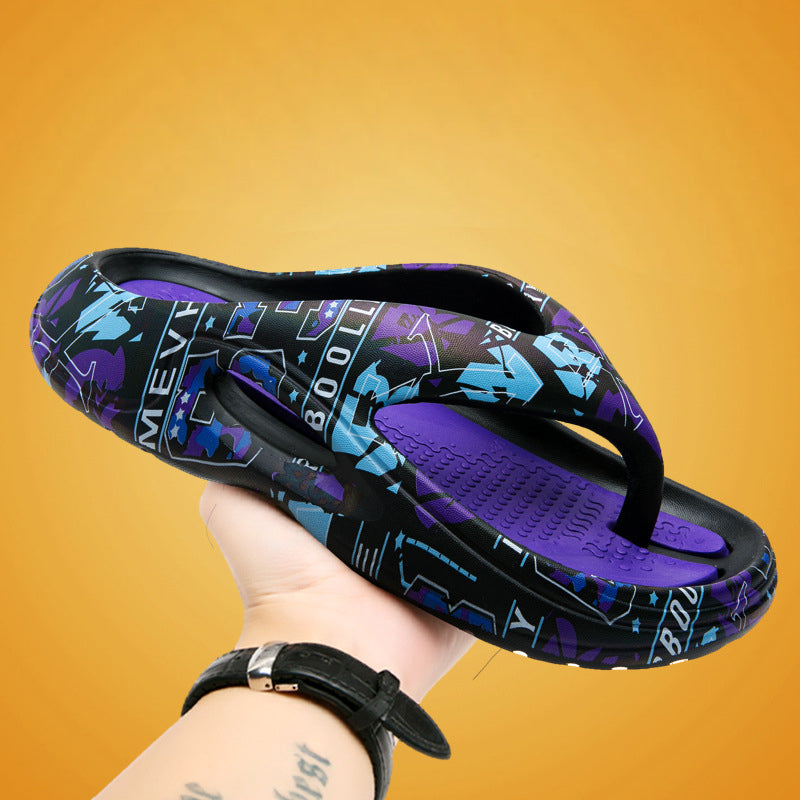 Bekväma sommarflip-flops med tjocka sulor