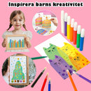 Creative Rainbow Scratch Art vykortsset för barn