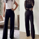 Dambyxor med vida ben, hög midja och vida ben