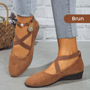 Bekväma, lätta, halkfria, andningsbara platta ortopediska skor för kvinnor