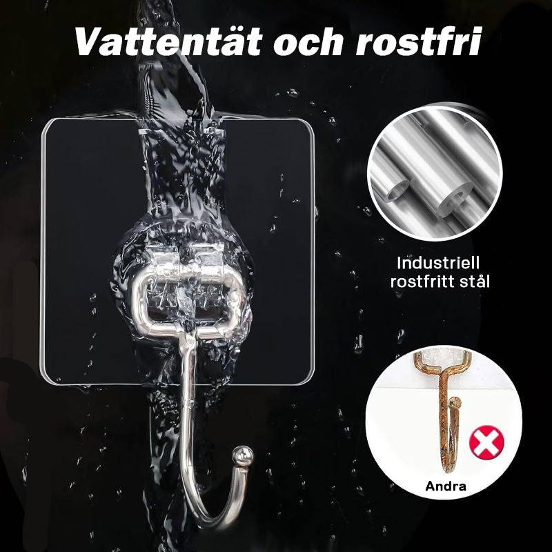 Kraftiga självhäftande väggkrokar - Spikfri montering för kök, badrum och kontor!