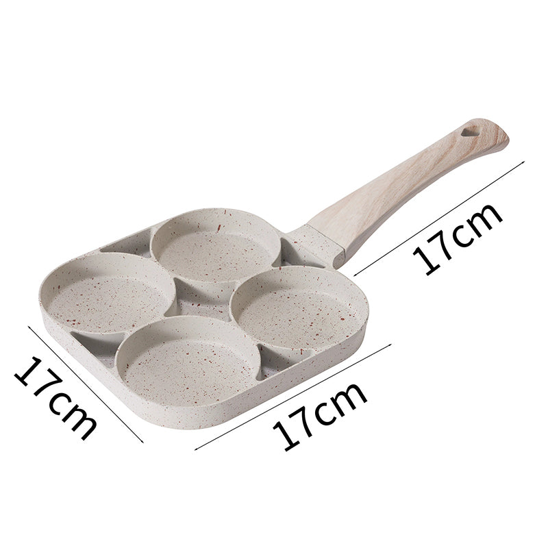 Fyra håls äggpanna, frukostomelett hushållsstekpanna non-stick panna
