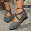 Bekväma, lätta, halkfria, andningsbara platta ortopediska skor för kvinnor