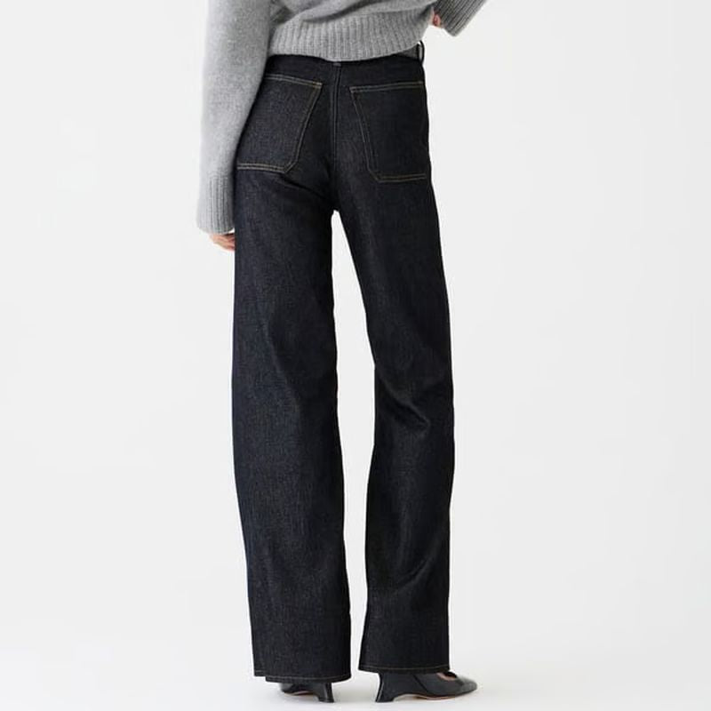 👖Högmidjade, lösa, vida byxor