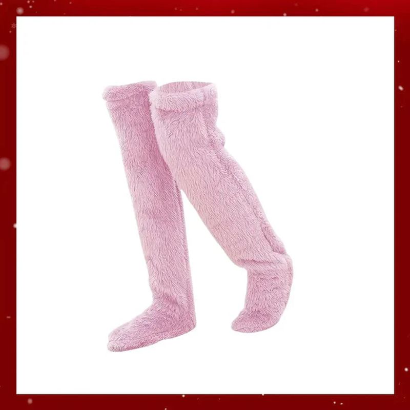 💕Sammetsfleece knästrumpor till jul❄️🎅