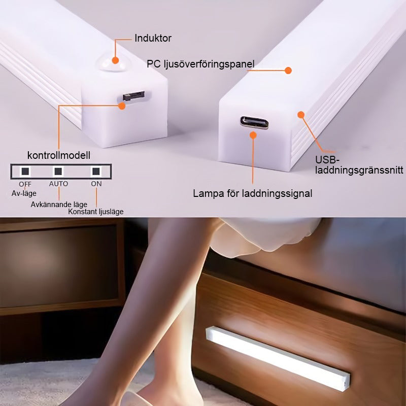 💡No-punch smart sensor magnetiskt uppladdningsbart LED-ljus