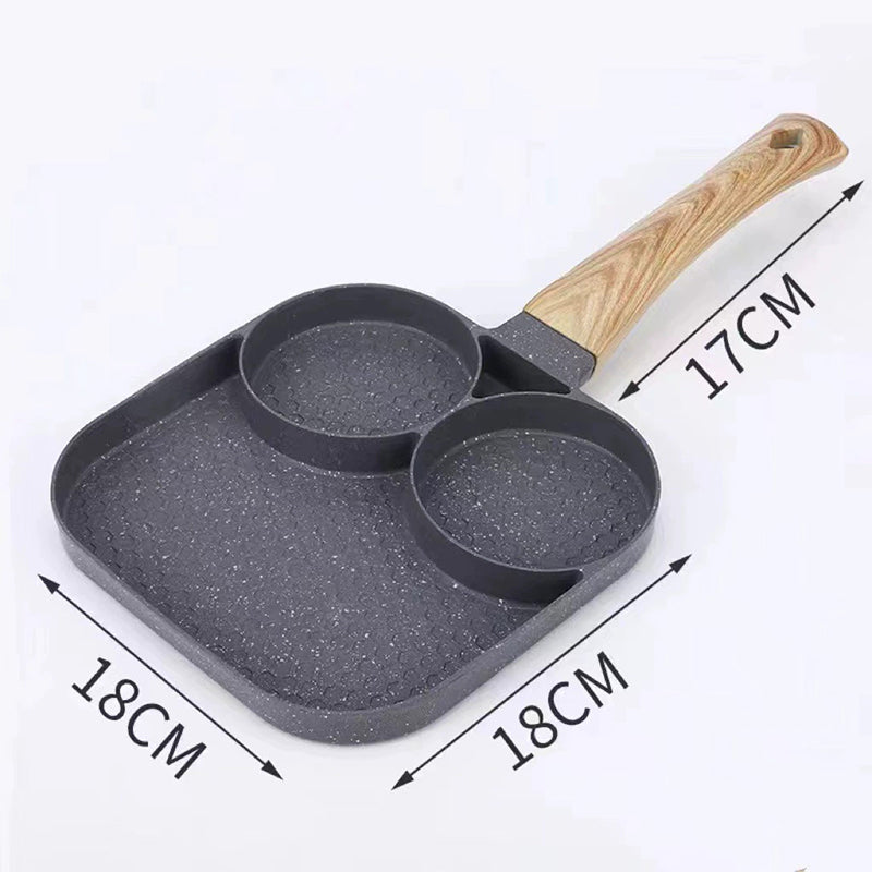 Fyra håls äggpanna, frukostomelett hushållsstekpanna non-stick panna