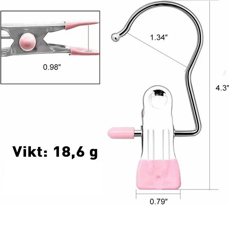 Rostskyddsklämma Utrymmesbesparande Klädnypa Hatt Byxor Förvaring Hängande resekrok