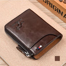 Vintage plånbok med dragkedja för män (RFID-SKYDDAD)