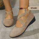 Bekväma, lätta, halkfria, andningsbara platta ortopediska skor för kvinnor