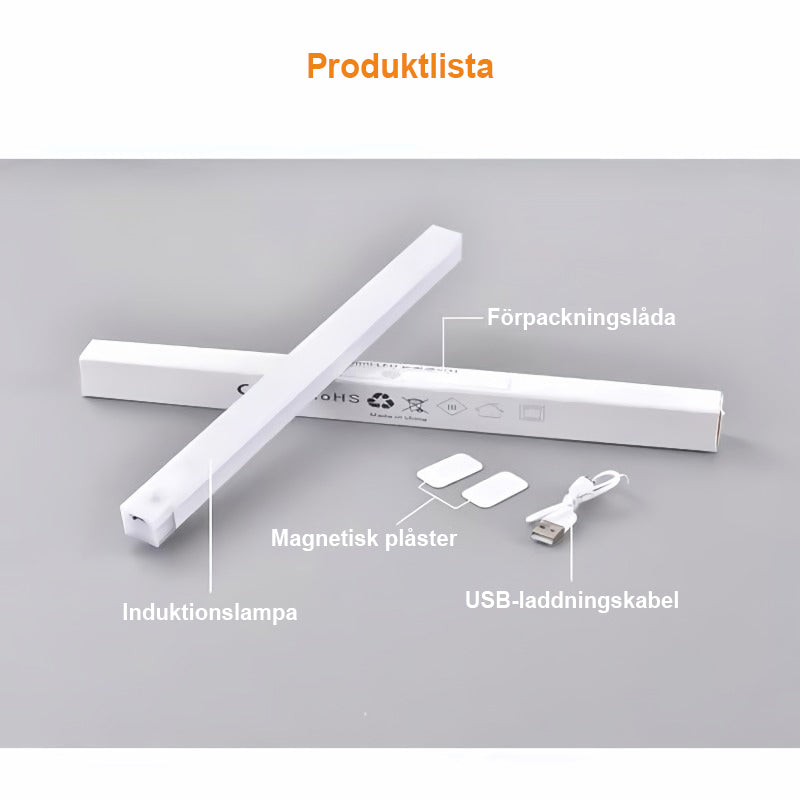 💡No-punch smart sensor magnetiskt uppladdningsbart LED-ljus