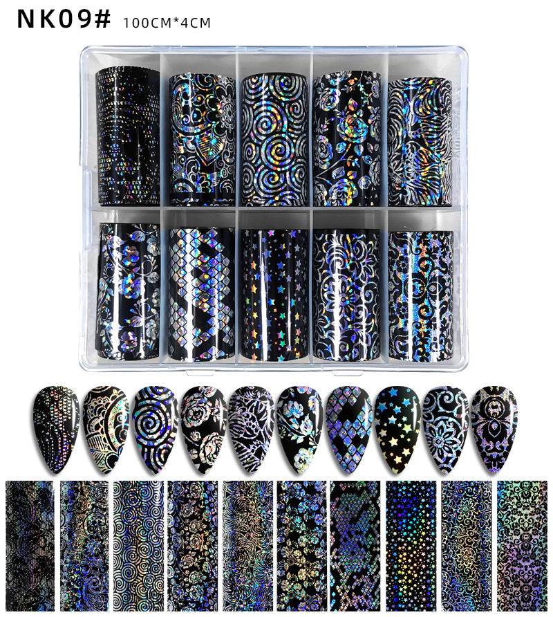 Reflekterande mosaik Nail Art Transfer Folie