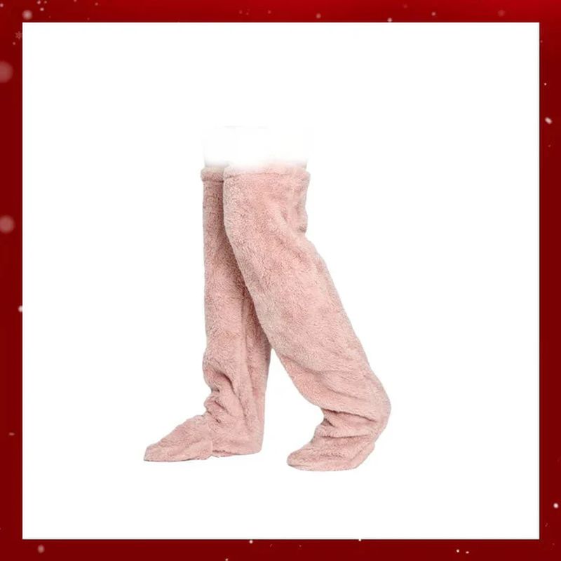 💕Sammetsfleece knästrumpor till jul❄️🎅