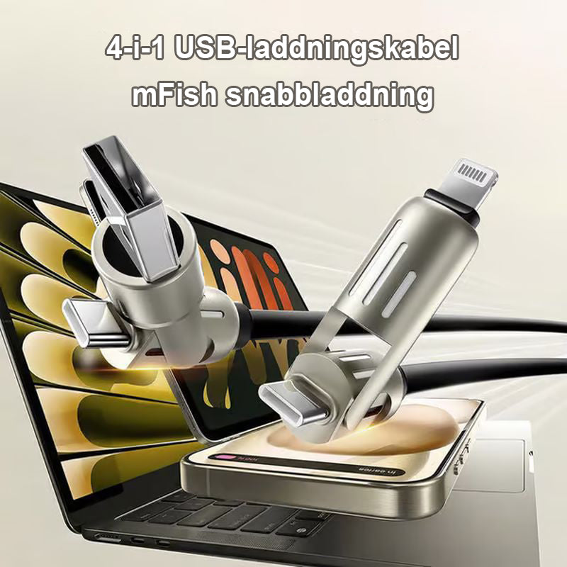 4-i-1 USB-laddningskabel mFish snabbladdning MAX 240W