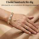 Damarmband med trefärgade marinlänkar i 14 karats guld