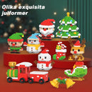 Julstil barns pedagogiska byggklossleksaker