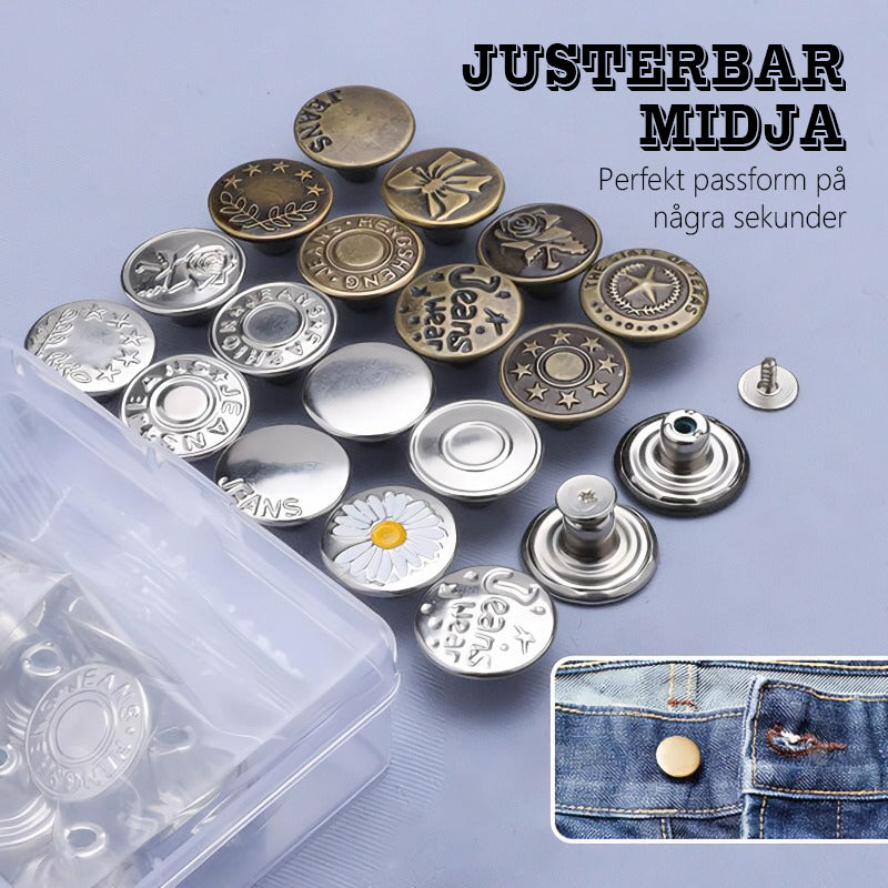 Set med avtagbara knappar