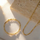 Elegant 2-delat smyckesset i 18K guld – Armband och halsband för män och kvinnor