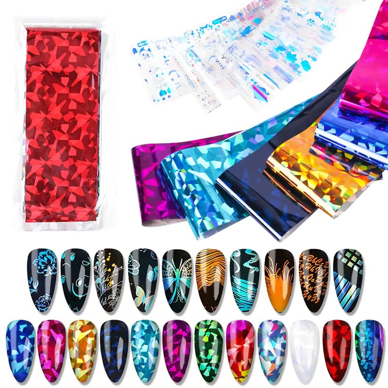 Reflekterande mosaik Nail Art Transfer Folie