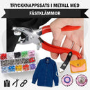 Metalltryckknapp med fästklämma