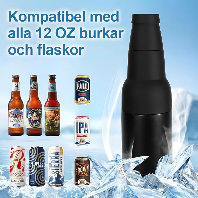 🍺Ölflaska och burkkylare med ölöppnare: Håll dryckerna iskalla och händerna torra