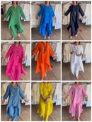 Enfärgad linnekostym för kvinnor