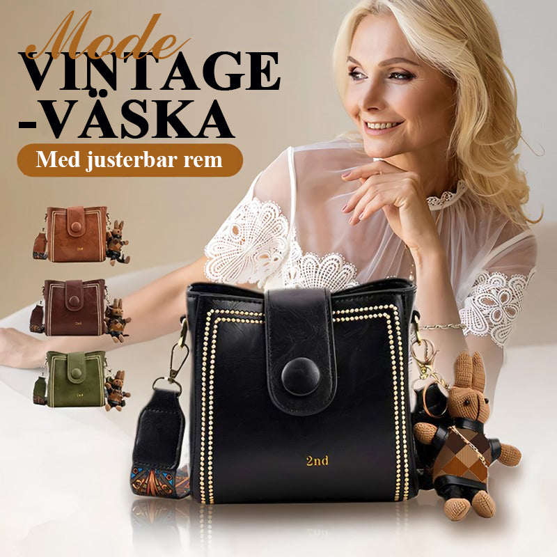 👜Vintage modeväska med justerbar bred axelrem