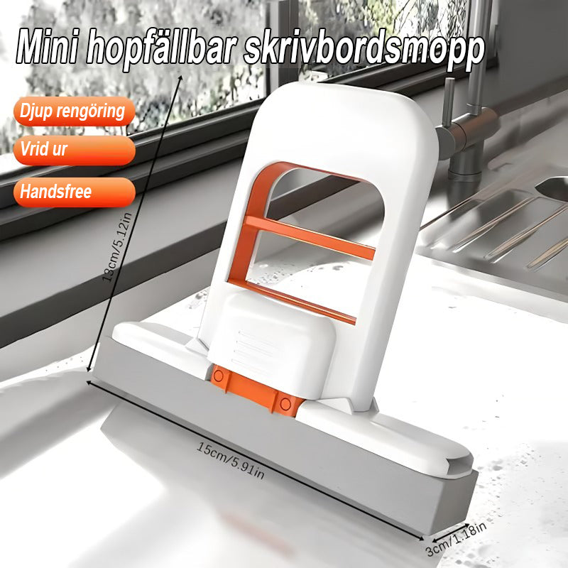 🧼Mini hopfällbar skrivbordsmopp - våt- och torrrengöringsmopp