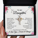 Gåva till min lilla flickdotter - korsdanshalsband med gåva för meddelandekort